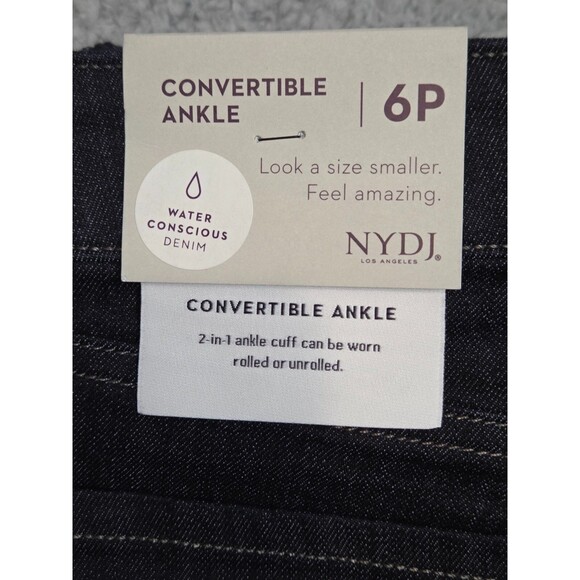 NYDJ Alina Convertible Ankle Jeans 6P Lift Tuck Shaping Straight Dark Wash NWT - Picture 2 of 11